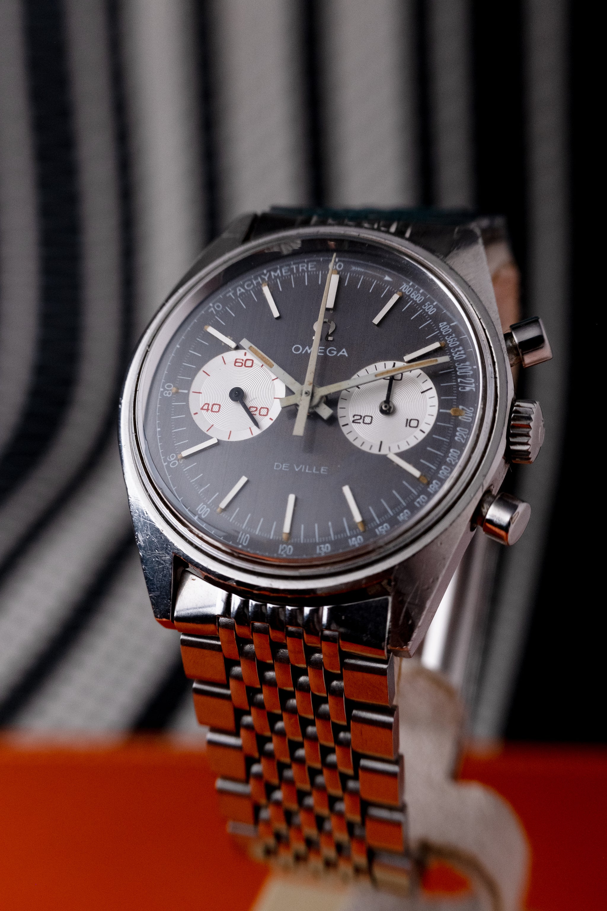 OMEGA De Ville Chronograph Grey Dial Ref. 145.017 1970 Mann About Time